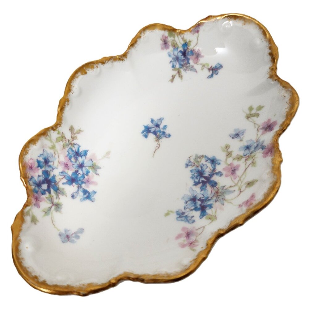 Antique CH Field Haviland Limoges GDA France Blue&Purple Scallop S Serving Dish - Picture 4 of 7